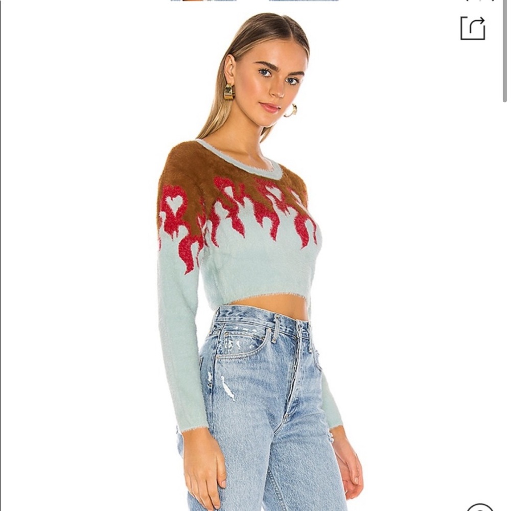 For Love and Lemons Flame Mohair Sweater Bonfire
